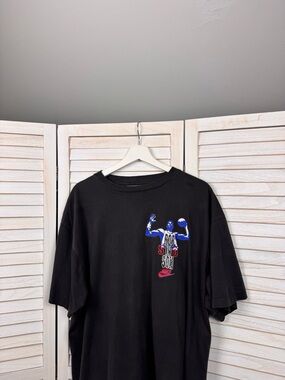Nike Black Short-Sleeve Tee with Blue and Red Graphic